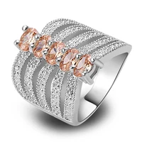 Free Shipping Morganite 925 Silver Ring Size 6 7 8 9 Expecial Exalted New Fashion Jewelry Gift  For Women Wholesale