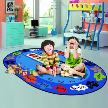 

DeMissir Blue Letters Print Cartoon Large Carpet For Children Living Room Kids Play Toy Crawl Pad tapis tapete alfombras tappeto
