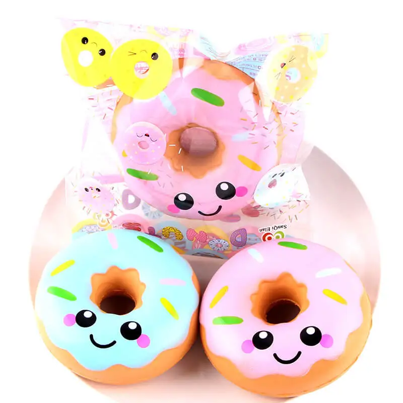 

1pcs 10cm kawaii Squishy Jumbo Smiling Face Donuts Squishy Slow Rising Squeeze Bread Stress Relief Toy Phone Strap Kid Juguetes