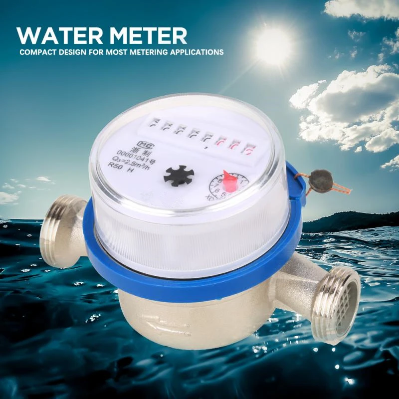 

15mm 1/2" Garden Household Water Meter Plastic Cold Water Meter Single Water Flow Dry Table Measuring Tools High Quality