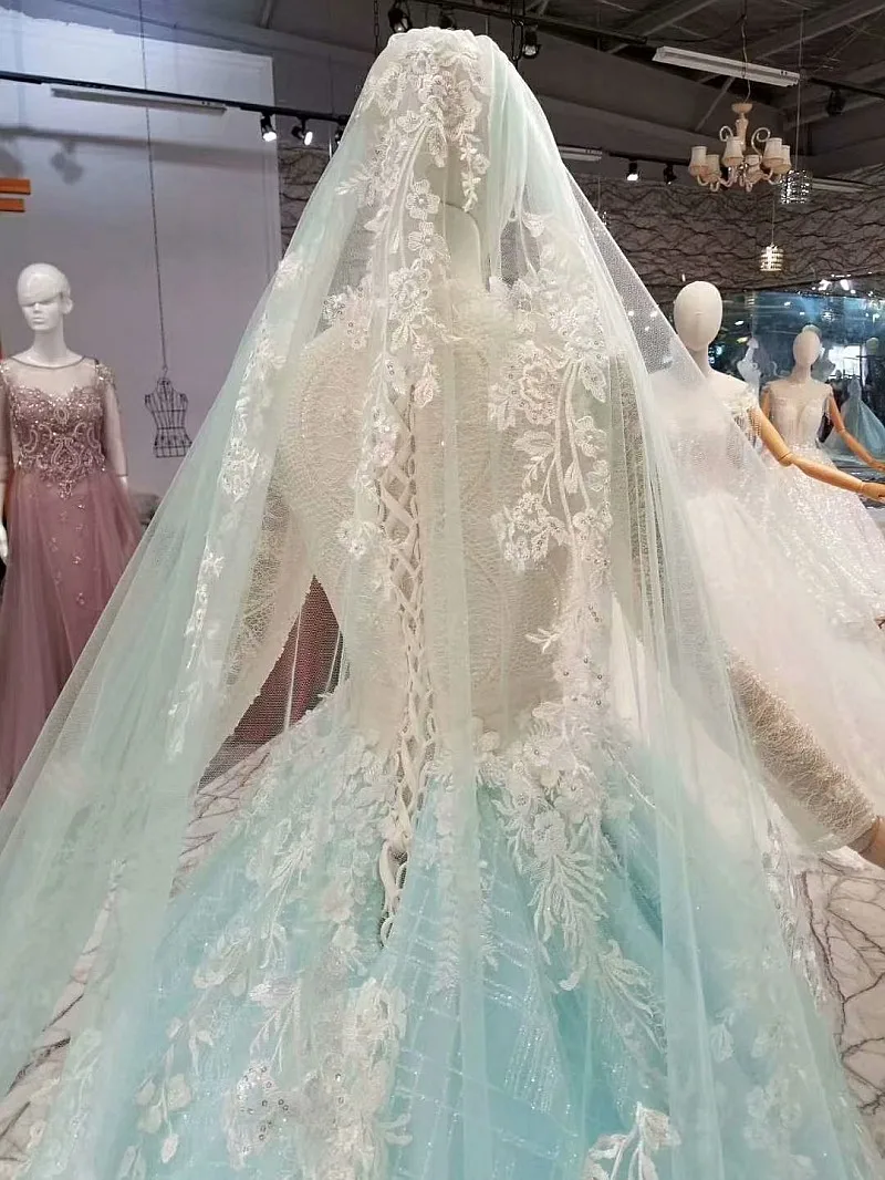 Vestido Debutante Gowns бальное платье Бальные платья салатовый зеленый v-образный вырез с длинным рукавом бальное платье