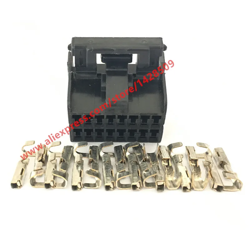 

5 Sets 16 Pin Automotive Electrical Connector Amp Tyco Te 174046-2 For Benz