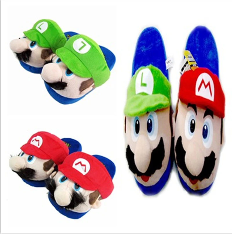 Plush Shoes Super Mario Bros Slipper Indoor Shoes Winter Slippers model doll Toyin Action & Toy