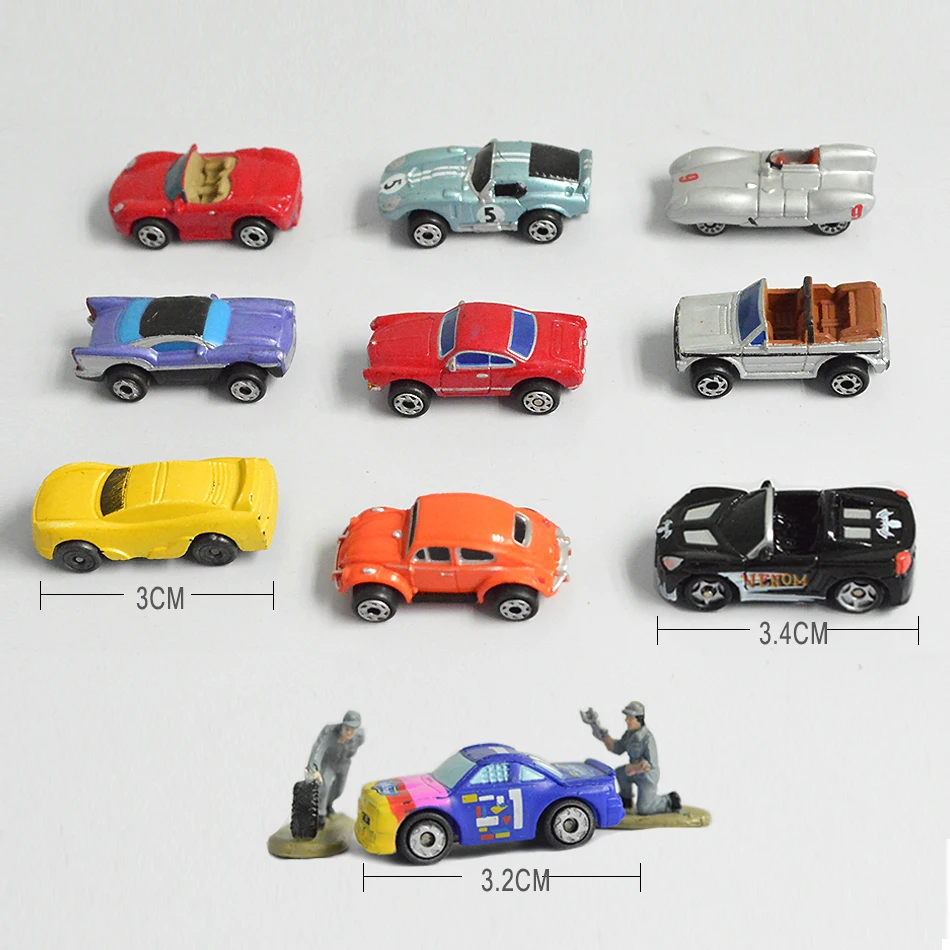 10pcs N Scale 1:150 Plastic Car Toys Model Miniature Metal Vehicle Collection - Image 3