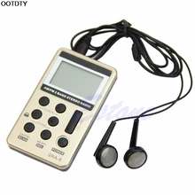 1 комплект Мини Портативный AM/FM 2 диапазона Цифровой тюнинг стерео радио приемник+ наушники DC 5 V-L060 горячая распродажа