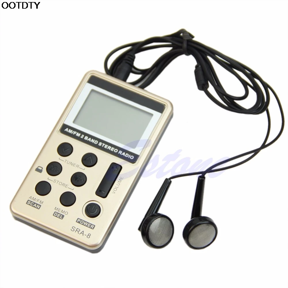 1 комплект Мини Портативный AM/FM 2 диапазона Цифровой тюнинга стерео радио