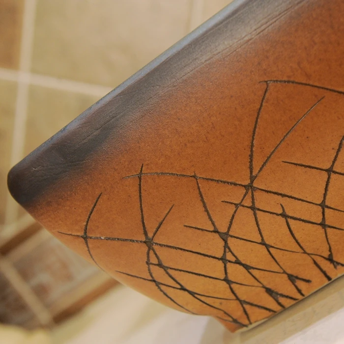 Прямоугольный ручной работы в форме сердца Современный короткий стиль керамический художественный Lavabo ванная комната раковина умывальник
