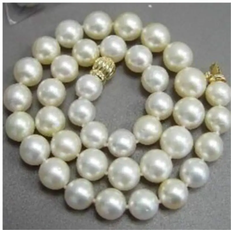 

Fast shupping 150401 J0012 natural 11-12mm south sea white pearl necklace Fast shipping USPS to ISA RUSSIA (A0329)