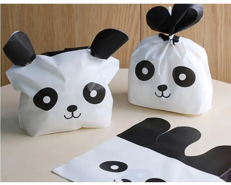 

50pcs/pack Cute Panda Small Candy Bags Plastic Gift Bag For Cookie Wedding Candy Bag DIY Gift Packaging Bag