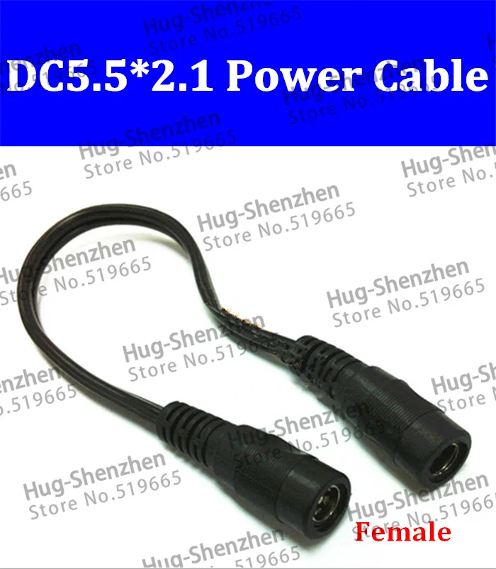 50pcs DC Power Jack DC Female To Female plug Adapter Connector Cable