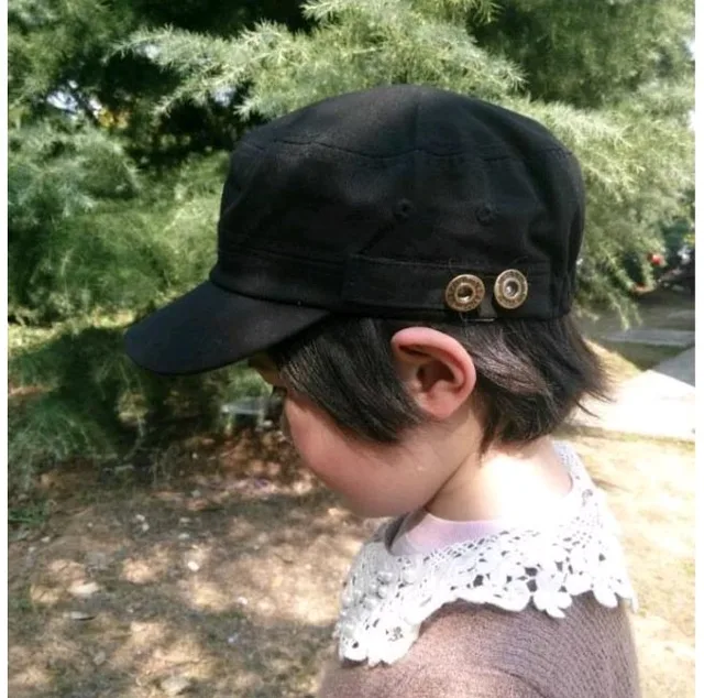 Kids Cotton Military Hats soldiers topped Cap Children Casual Sun hat