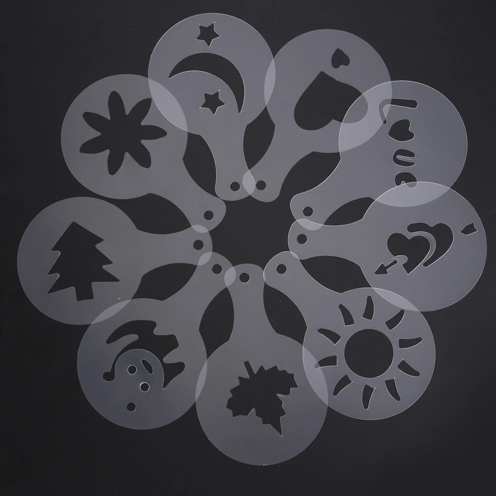 

15pcs/lot Cookie Stencils Set Template Cupcake Decorating Tools Cookie Cake Stencils Template Strew Pad Duster Spray Baking Tool