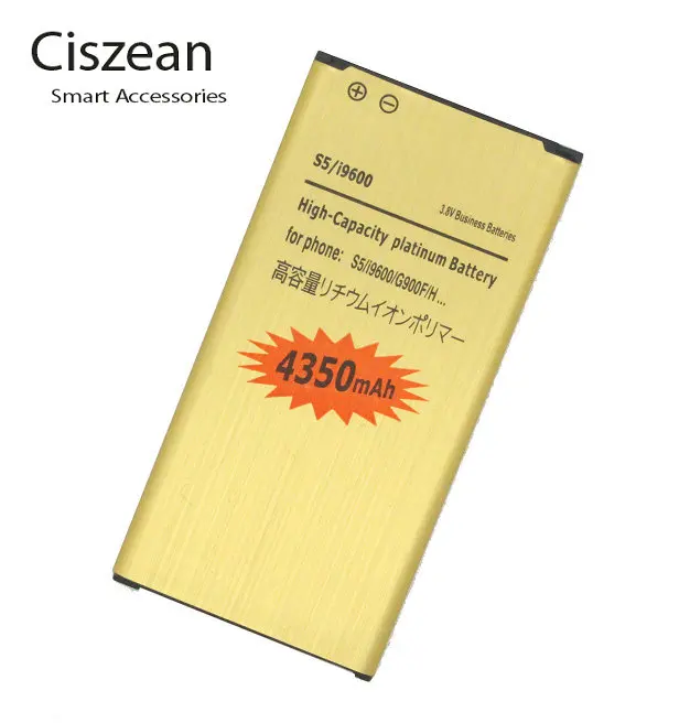 Сменный золотой аккумулятор 4350 мАч для Samsung Galaxy S5 SV I9600 G900A G900P G900T G900V с кодом