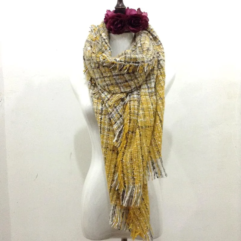 Winter cotton plaid blanket scarf for women kids children famous brand