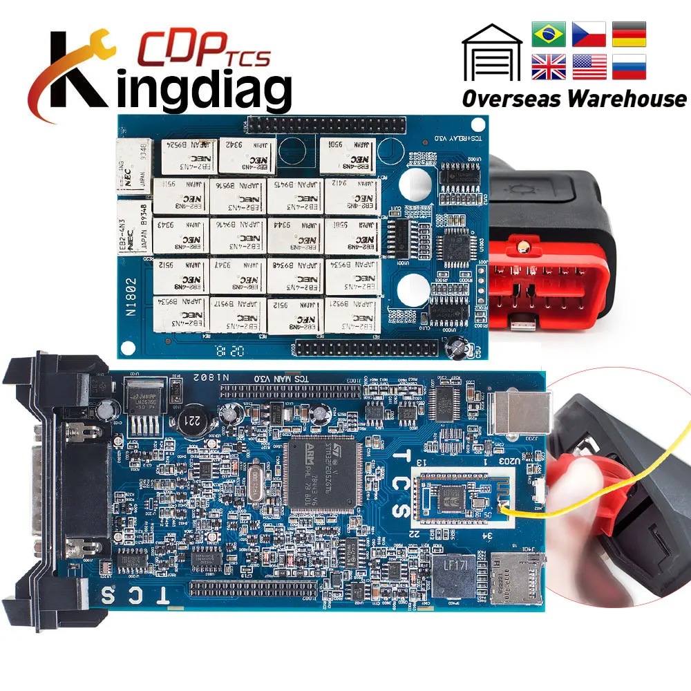 

2016.R0/2015.R3 CDP TCS pro Double Blue board White NEC V5.0 V3.0 with Bluetooth OBDII scanner OBD2 car truck diagnostic-tool