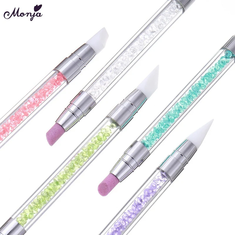 

Dual End Nail Art Brush Silicone Modeling Sculpture Emboss Builder Pen Quartz Scrubs Cuticle Dead Skin Remove Tools