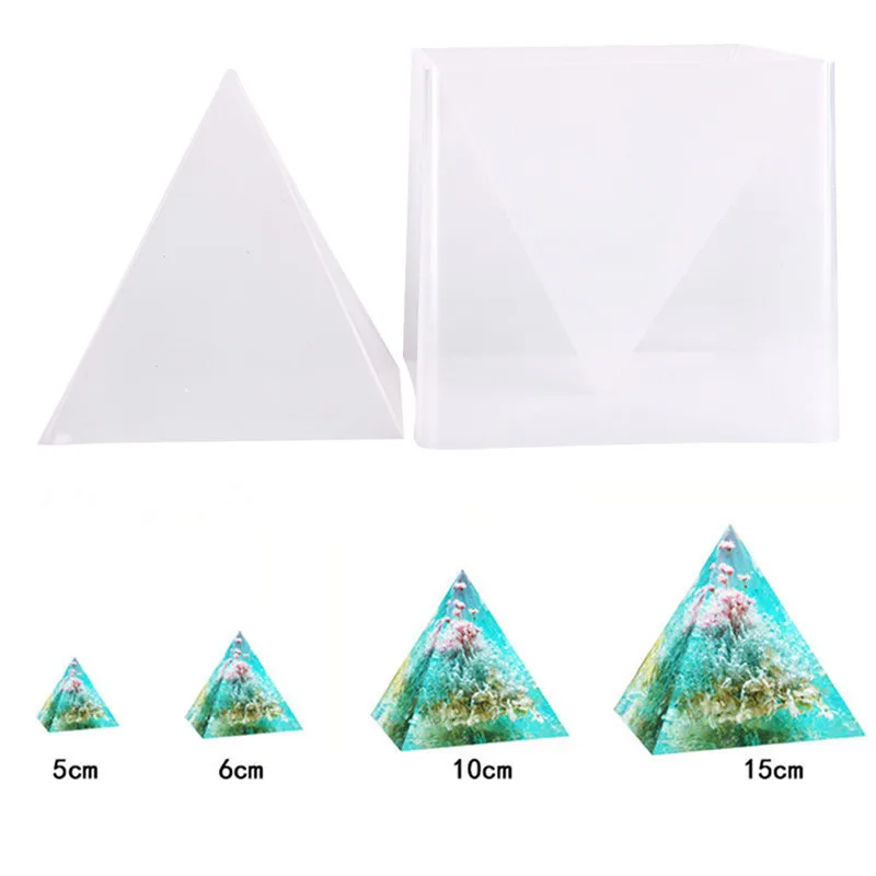 

New Pyramid Silicone Mould for DIY Decorative Craft Jewelry Resin Necklace Pendant Mold 10*15cm