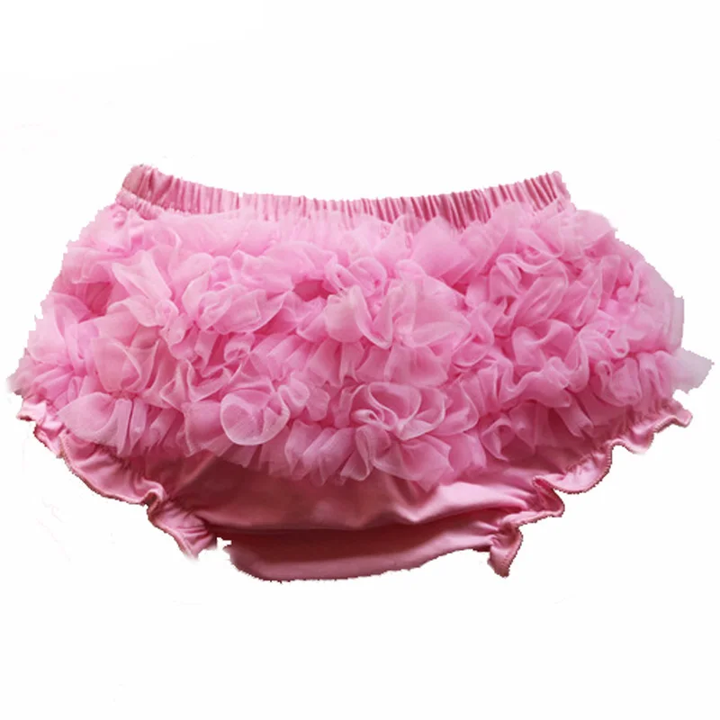 Newborn Baby Girls' Ruffles Bloomers Solid Cotton Lace Flower Panties