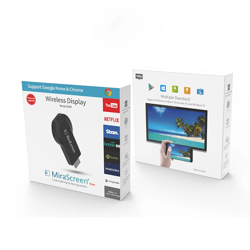E5M 2 4/5G двухдиапазонный беспроводной HDMI ключ Miracast Airplay DLNA HDTV TV Stick для Android Mac iOS Windows