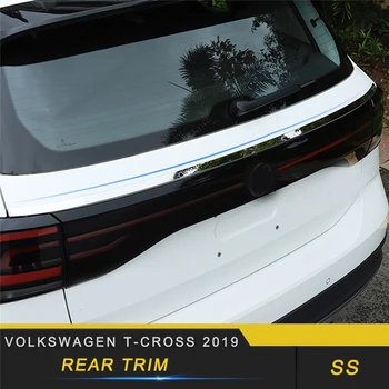 

For Volkswagen T-CROSS 2019 Car Styling Rear Door Trunk Cover Protector Trim Frame Sticker Exterior Accessories