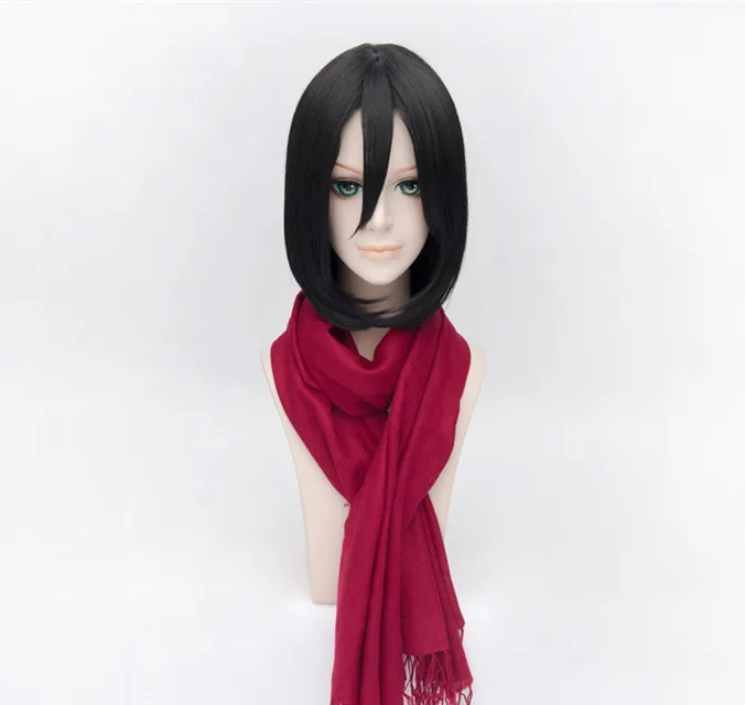 Атака на Титанов Shingeki no Kyojin Микаса Акерман Скаутинг Легион Косплэй черный парик