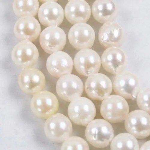 

Free Shipping >>>>>7-8mm White Saltwater Akoya Pearl Baroque Loose Beads NECKLACE 17"AAA GH01