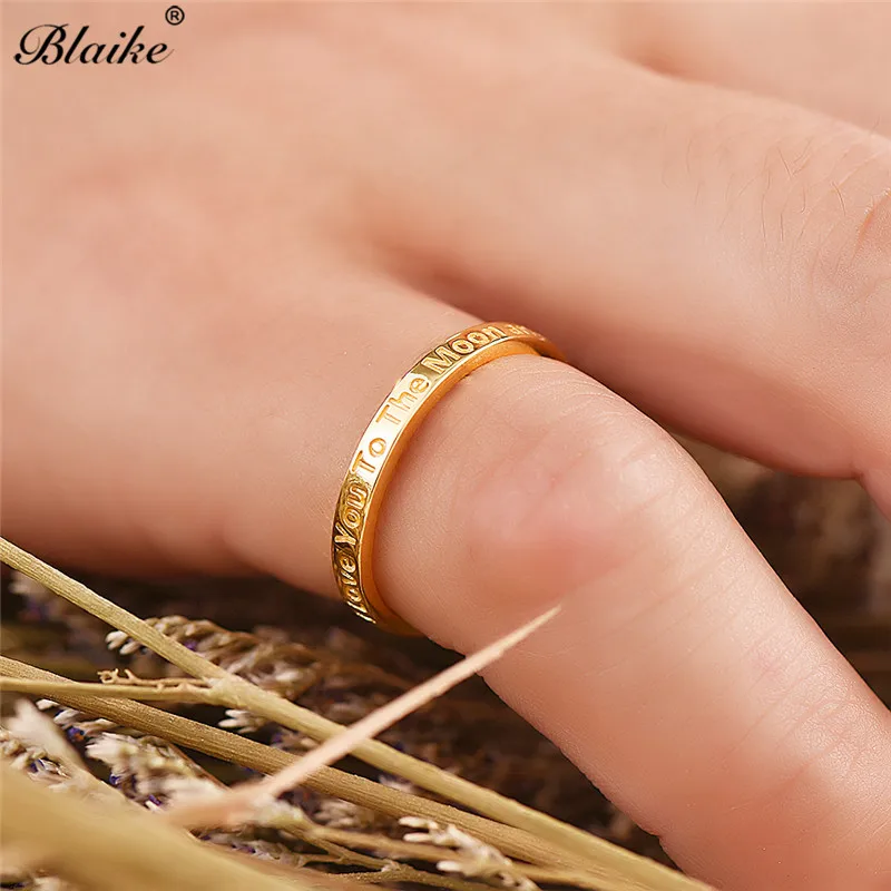 Blaike 925 пробы серебряное желтое золотое минималистичное кольцо с буквами женское