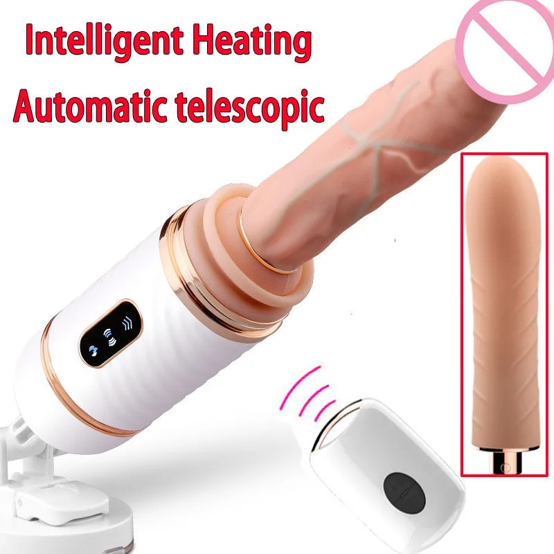 baratas Aquecimento Telescópica Automática Máquina De Sexo de Controle Remoto Sem Fio Vibrando Vibrador Anal Vibrador Brinquedos Sexuais Para A Mulher Pênis Plug