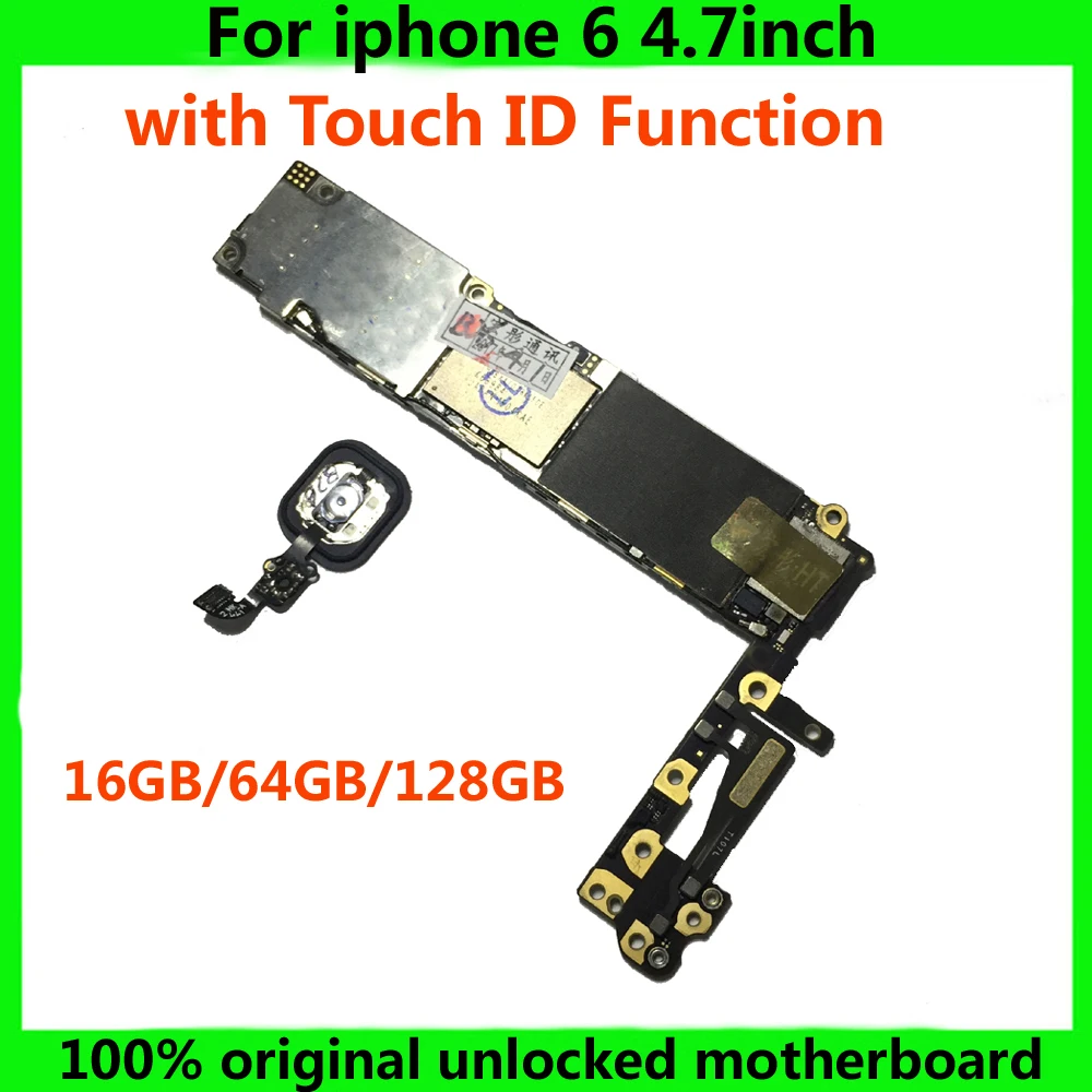 

100% Working IOS system Logic board Circuits mainboard for iphone 6 16gb 64gb 128gb Original Motherboard with / NO Touch ID