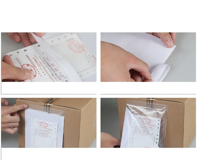 Enveloppes transparentes auto-adhésives 10 pièces pochette d'expédition/courrier  en plastique sacs fermés pour les feuillets d'emballage étiquette de  facture - AliExpress