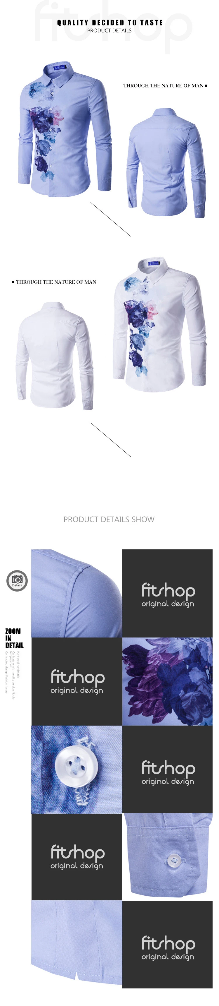 2018 Новинка весны бренд Для мужчин хлопковые рубашки с длинным рукавом с цветочным принтом рубашка Для мужчин тонкий Homme Camisa masculina мужской
