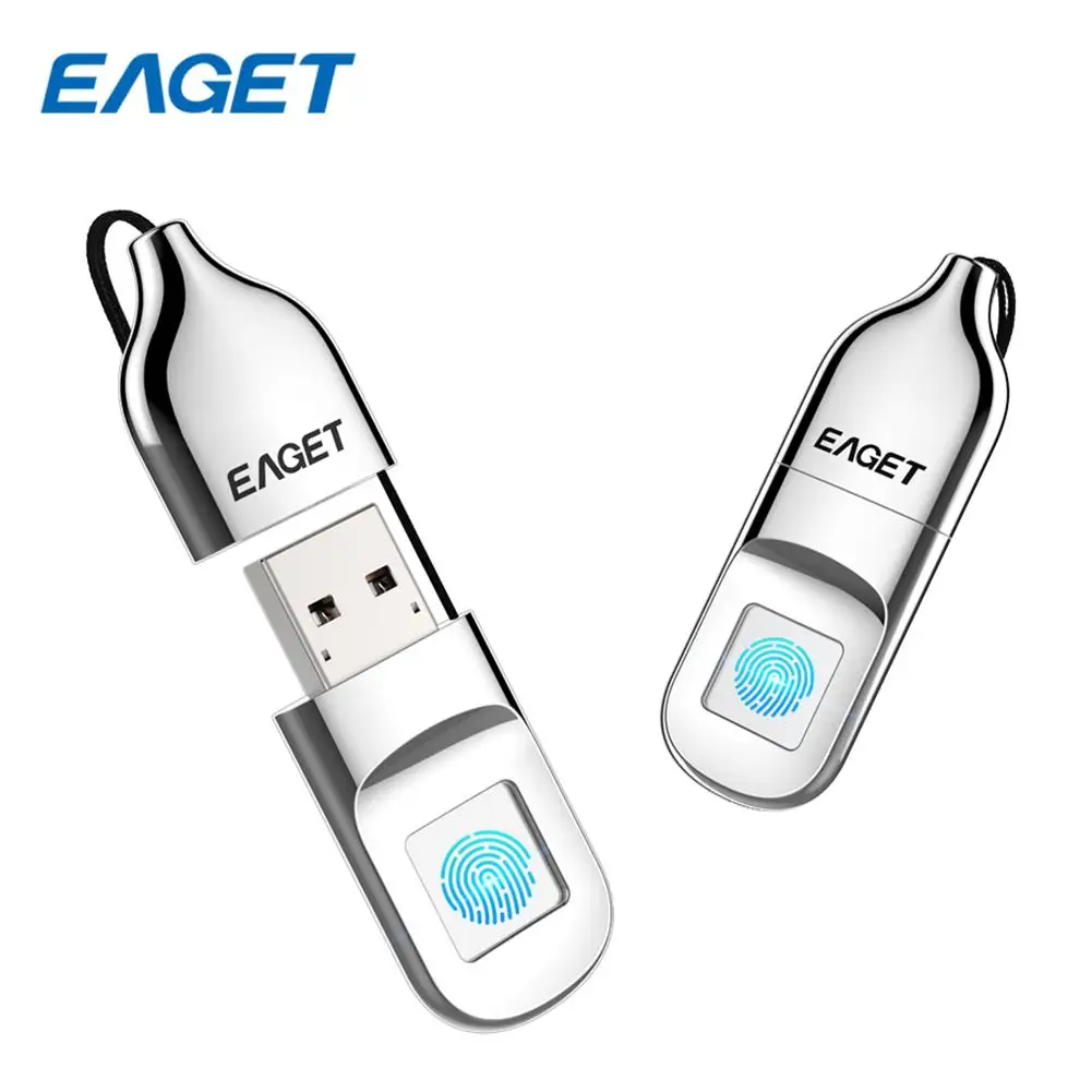 

EAGET FU5 Recognition Fingerprint Encryption USB Flash Drive 32G / 64G Data Security Protection Business Office Metal Silver