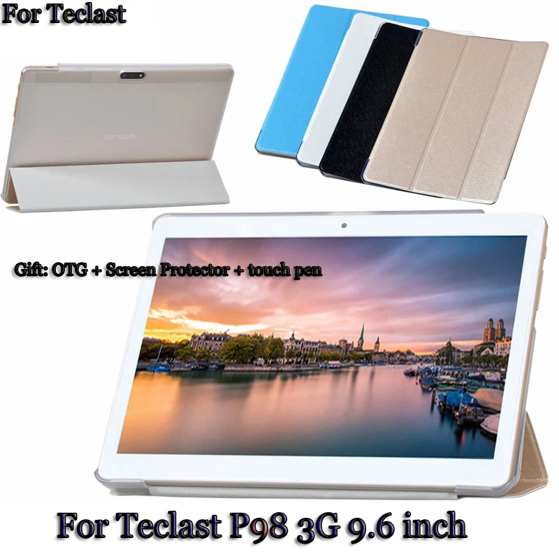 

For Teclast PU protective Leather Case Protective Shell/Skin For Teclast P98 3G Tablet PC dormancy case 9.6 inch Case Stand