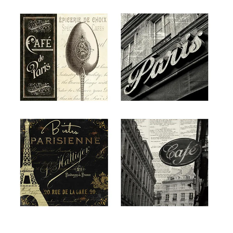 Винтажный Париж Кафе старинное здание плакаты и принты холст живопись скандинавские настенные картины для гостиной кухонный Декор
