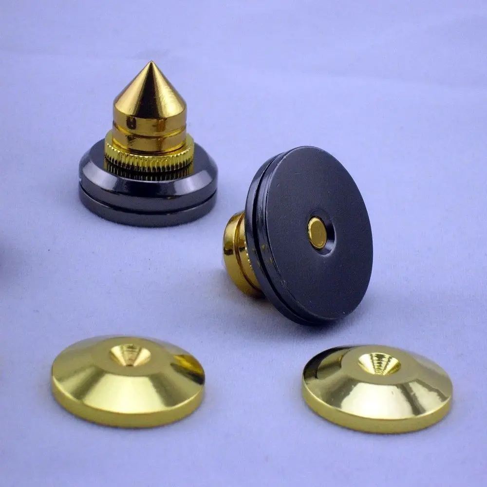 4Sets Solid surface Speaker Stand Spikes Isolation Cone Feet with Base