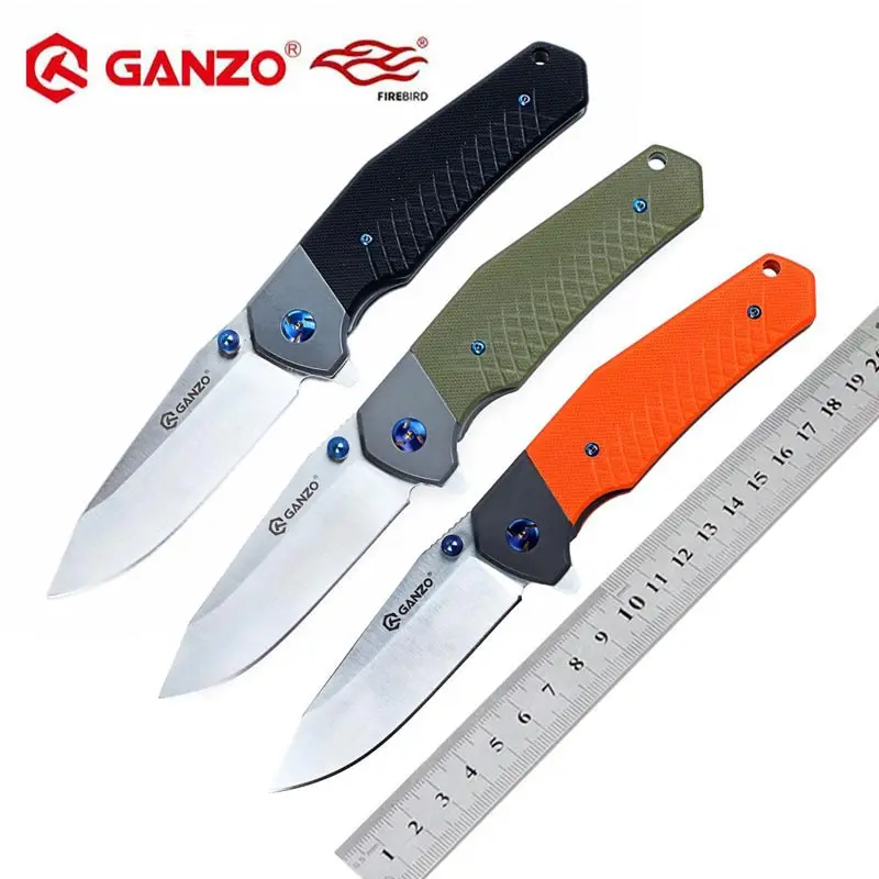 58-60HRC Ganzo G7491 F7491 440C лезвие G10 Ручка складной Ножи для выживания на природе, для кемпинга, инструмент карманный нож для охоты тактический edc
