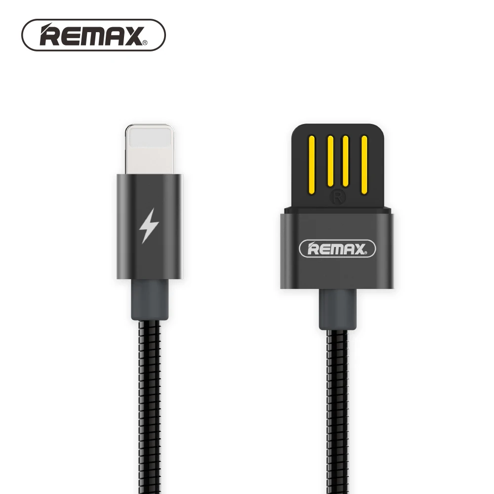 REMAX RC-080i USB кабель для передачи данных для iPhone Xs max XR X 8 7 6 8s 7s 6s plus 5 5S SE iPad air 2 mini 2.1A кабель для быстрой зарядки - Цвет: Черный