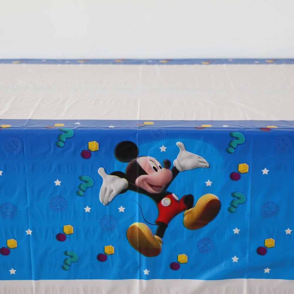 1Pcs Disposable Plastic Table Cloth Cartoon Mickey Mouse Theme Table Cover Tablecloth Kid Boy Happy Birthday Party 180*108cm