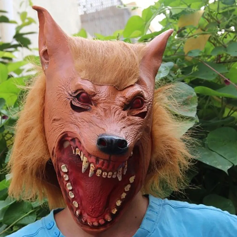 

Artificial Latex Wolf Head Mask For Halloween Masquerade Party, Christmas Cosplay Gadget Stage Performance Property.