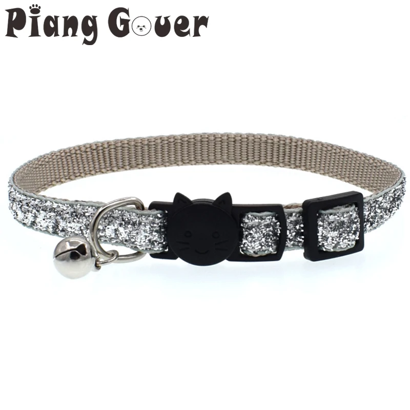 

1PCS/Lot Cat Collar With Bell Safety Kitten Small Dogs Cats Adjustable Collar Sequins Pet Collars