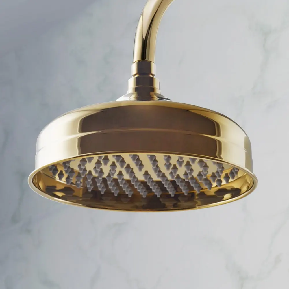 NEW Bathroom Titanium Gold 8 Inch Rainfall Shower Head BRASS Overhead