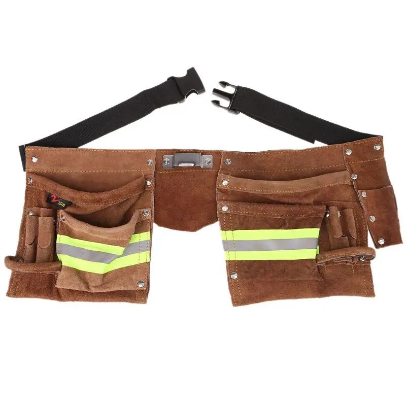 

Multi Tool Work Belt Leather Bag Storage Tools Reflective Waist Pouch Screwdriver Hardware Repair Holder