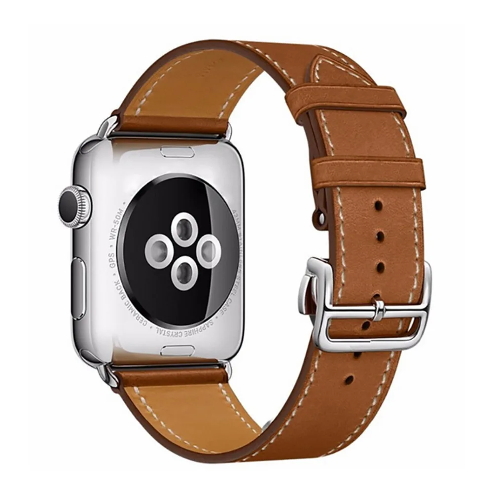 

Deployment Buckle For Apple watch band strap iwatch series 3/2/1 42mm/38mm Leather Single Tour wrist bands Bracelet belt