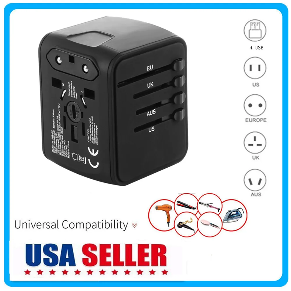 FORNORM Travel Adapter Международный Универсальный адаптер питания All-in-one с 6.3A 4 USB по всему миру настенное зарядное устройство для