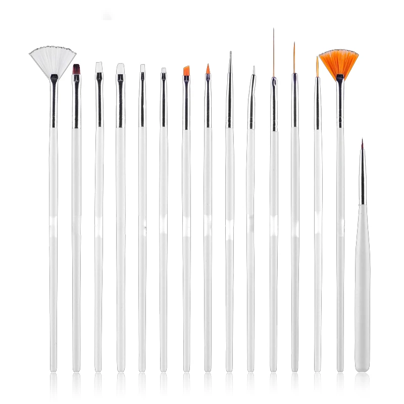 

Top Quality 15PCS Nais Decoration Brushes Set Drawing Liner Flower Painting UV Nai Art Lacquer DIY Designs Tools Nail Beauty
