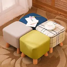 Деревянный+ моющийся льняной табурет креативная тестовая обувь табурет 26*28*28 см Ткань Диван Османов современный стиль квадратный табурет для ног