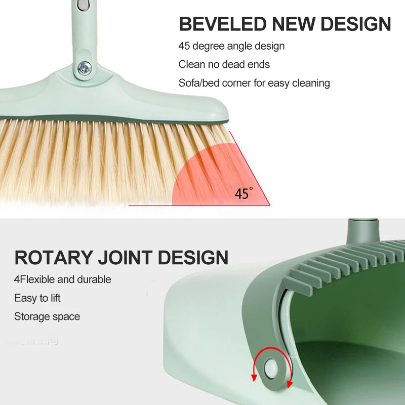 1 Набор мягких волос Метла Совок комбинация чистая Метла Совок для мусора утолщаются складные вращающиеся инструменты для чистки пола милые
