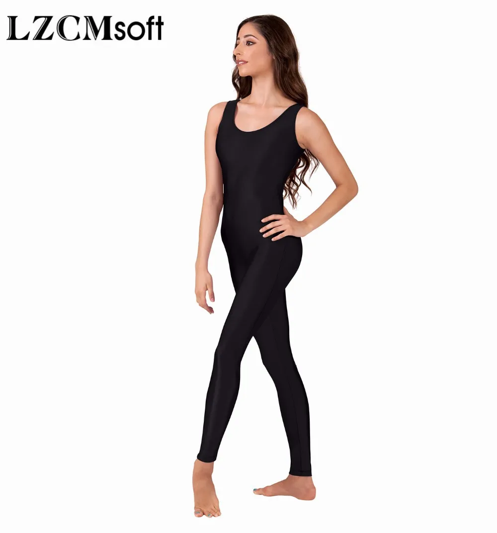 LZCMsoft женский комбинезон из лайкры и спандекса с глубоким вырезом, черный комбинезон для гимнастики, полный комбинезон, комбинезон для балета, сценического танцевального шоу
