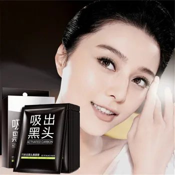 

Black mask Newest Tearing style Deep Cleansing New oil skin Acne Blackhead remover strawberry nose black head 10Pcs/Box