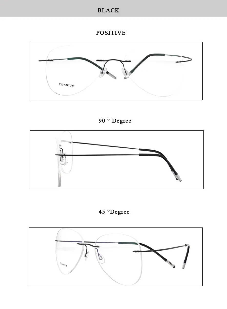 Без оправы B титановая оптическая Классическая оправа для очков унисекс авиационные очки по рецепту 20002